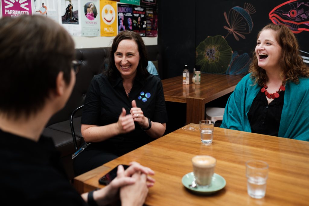 Auslan Interpreting for a Deaf individual at a cafe